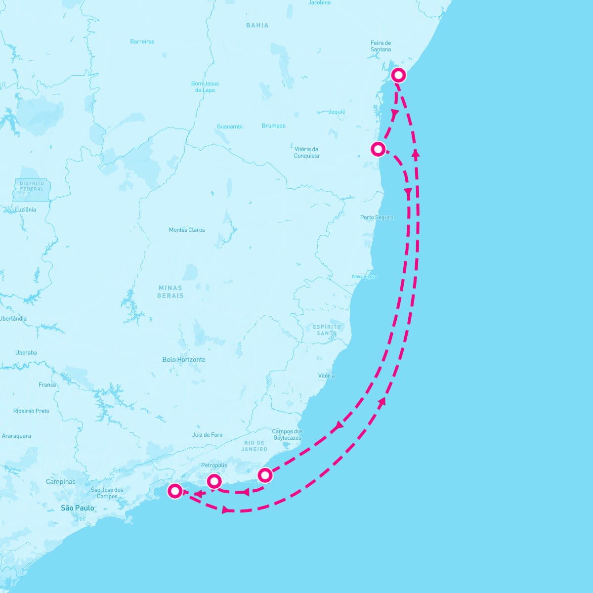MSC Orchestra itinerary map for February 8, 2025 (7 nights)