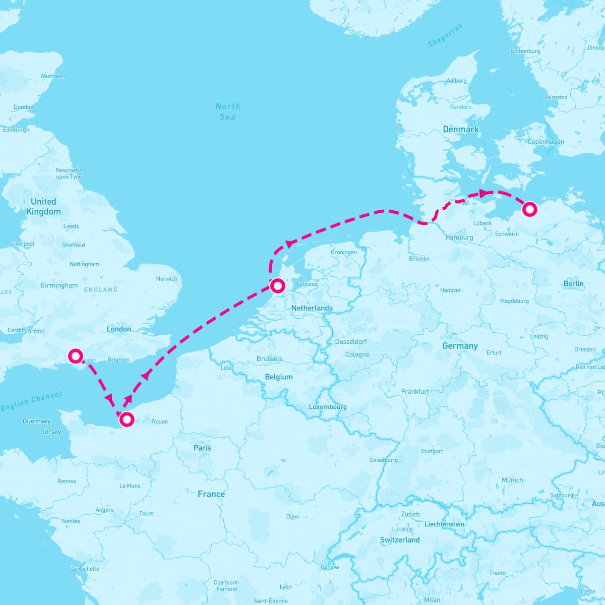 MSC Poesia itinerary map for April 28, 2024 (6 nights)
