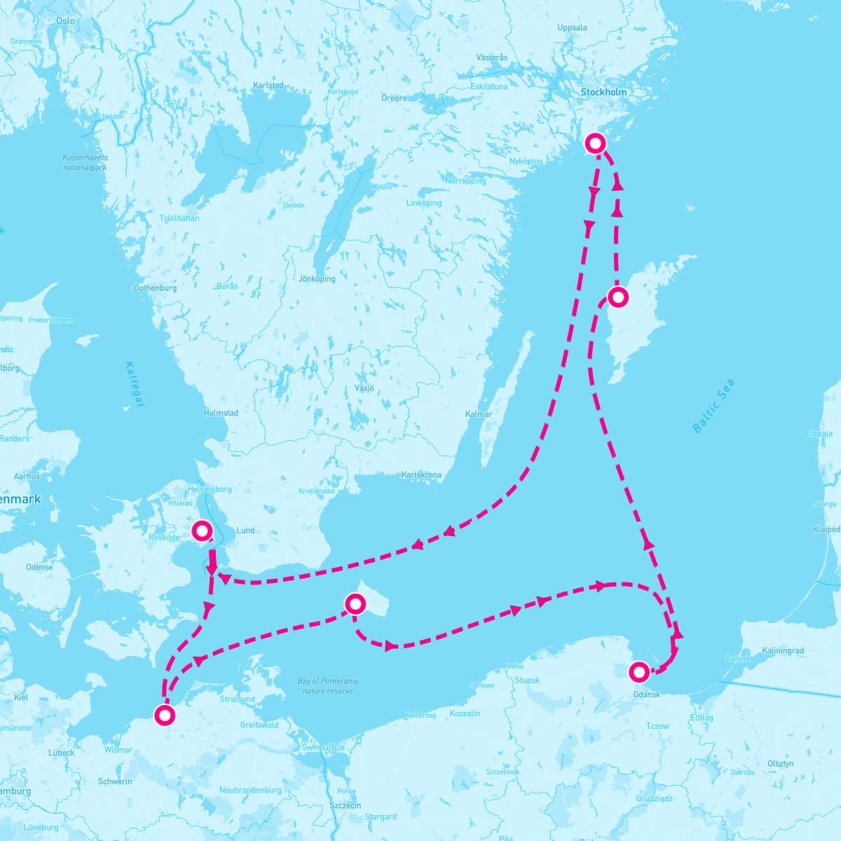 MSC Poesia itinerary map for June 23, 2024 (7 nights)