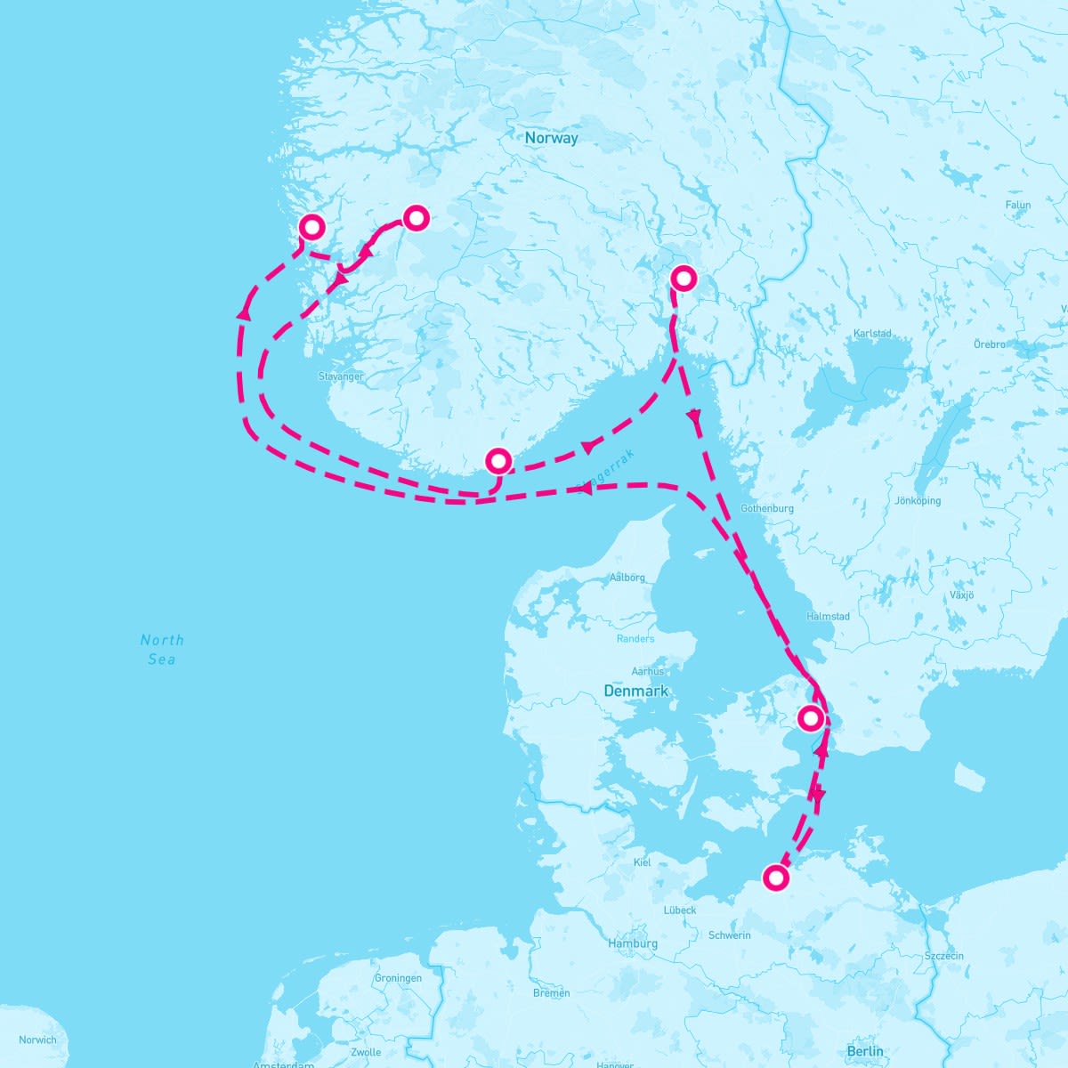 MSC Poesia itinerary map for July 21, 2024 (7 nights)