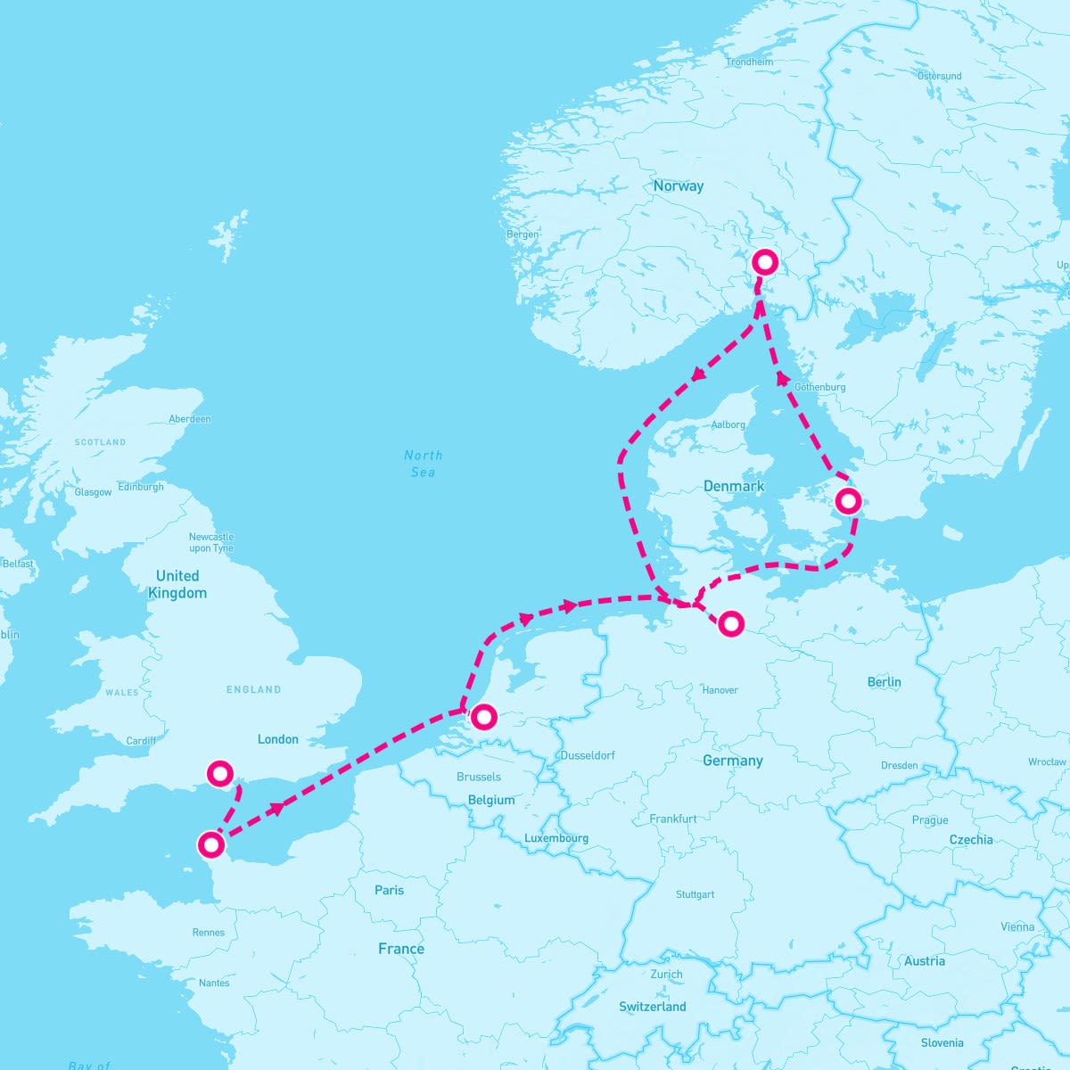 MSC Preziosa itinerary map for May 8, 2024 (7 nights)