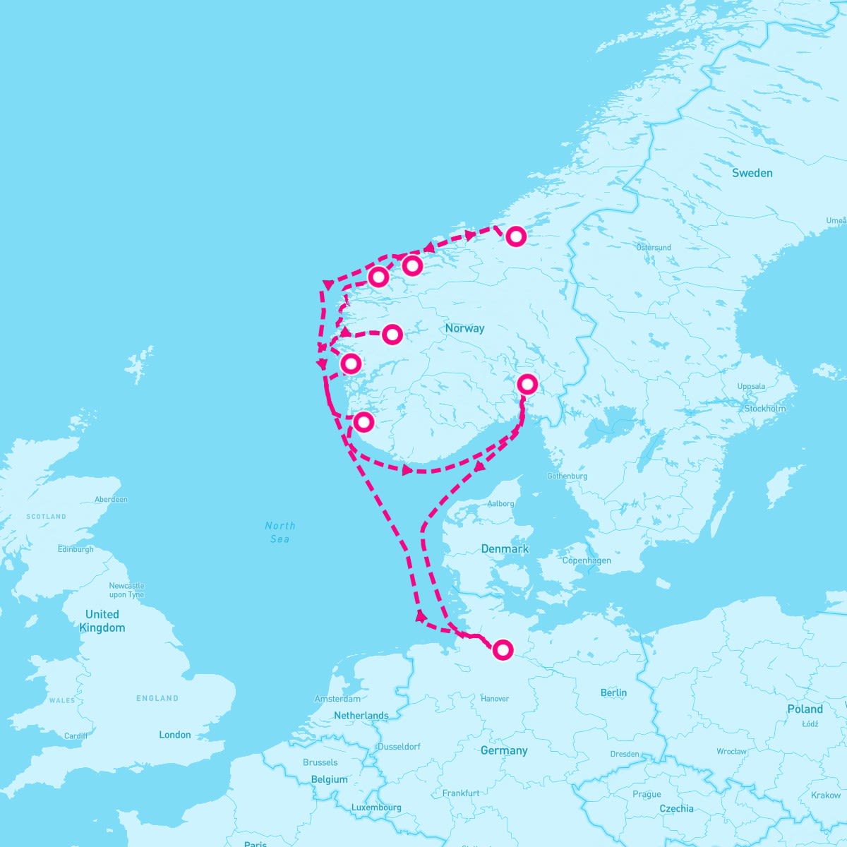 MSC Preziosa itinerary map for September 24, 2025