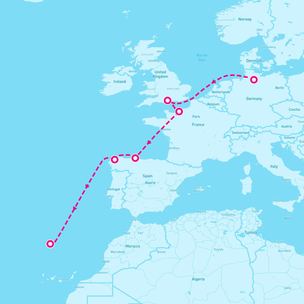 MSC Preziosa itinerary map for October 5, 2025 (8 nights)