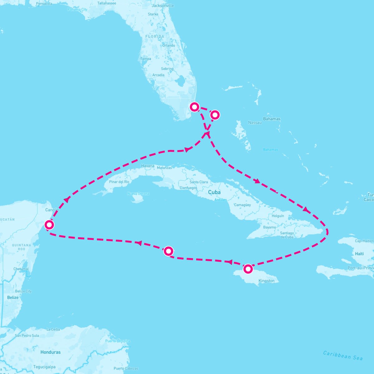 MSC Seascape itinerary map for June 29, 2024
