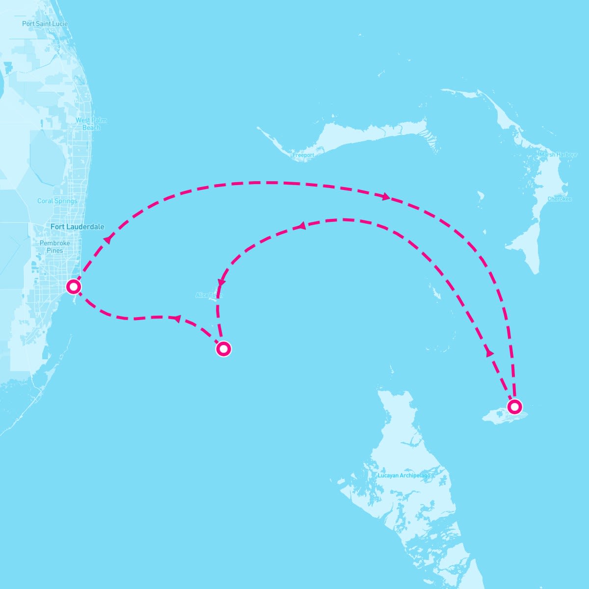MSC Seascape itinerary map for June 26, 2025 (3 nights)