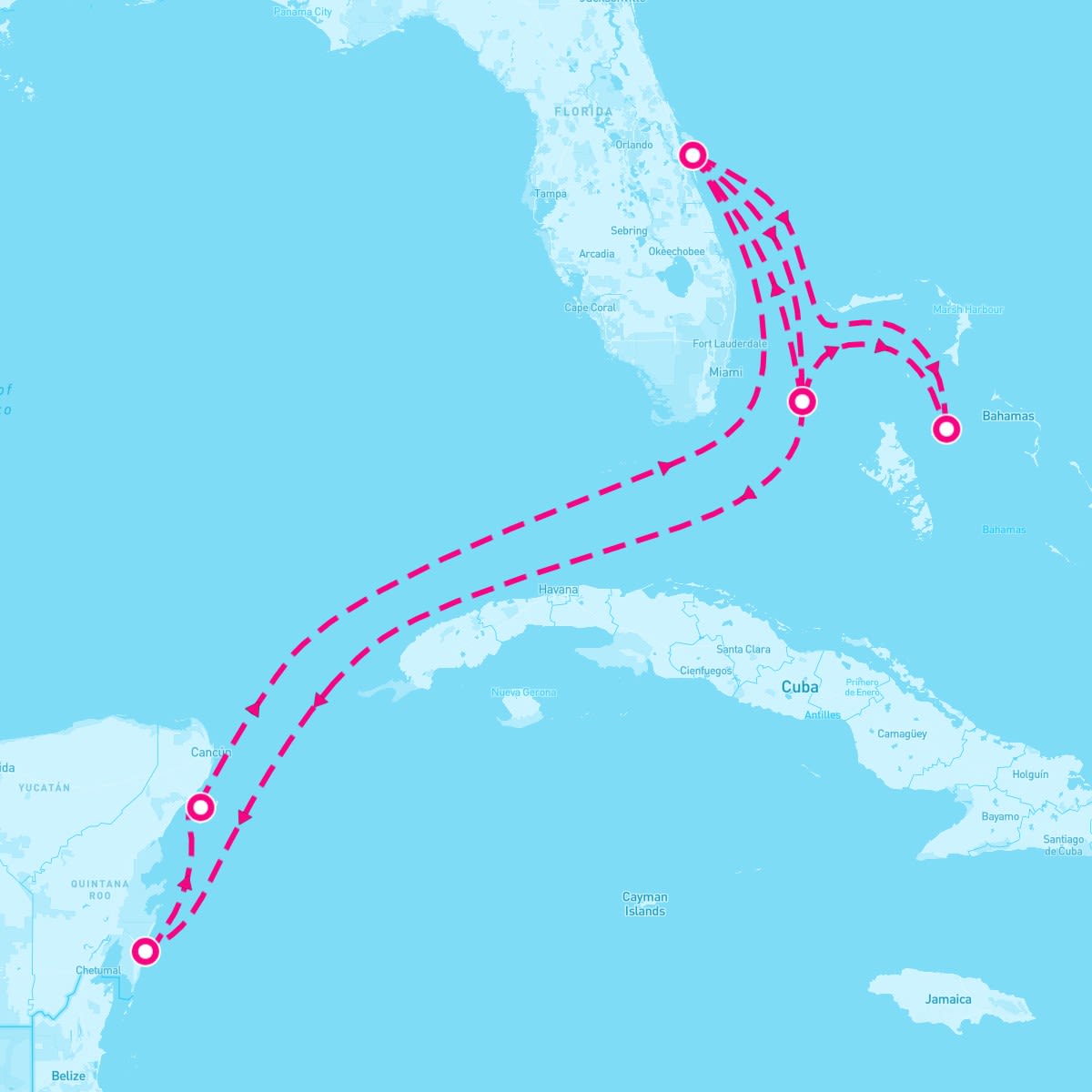 MSC Seashore itinerary map for June 9, 2024 (11 nights)