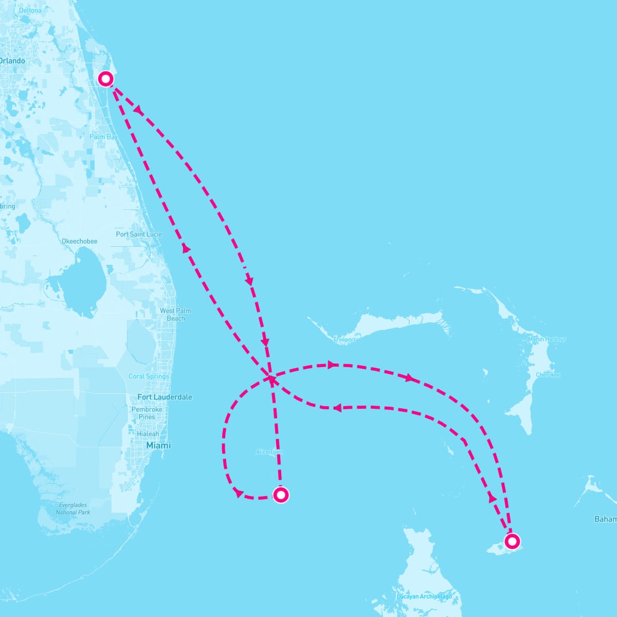 MSC Seashore itinerary map for September 8, 2024 (4 nights)