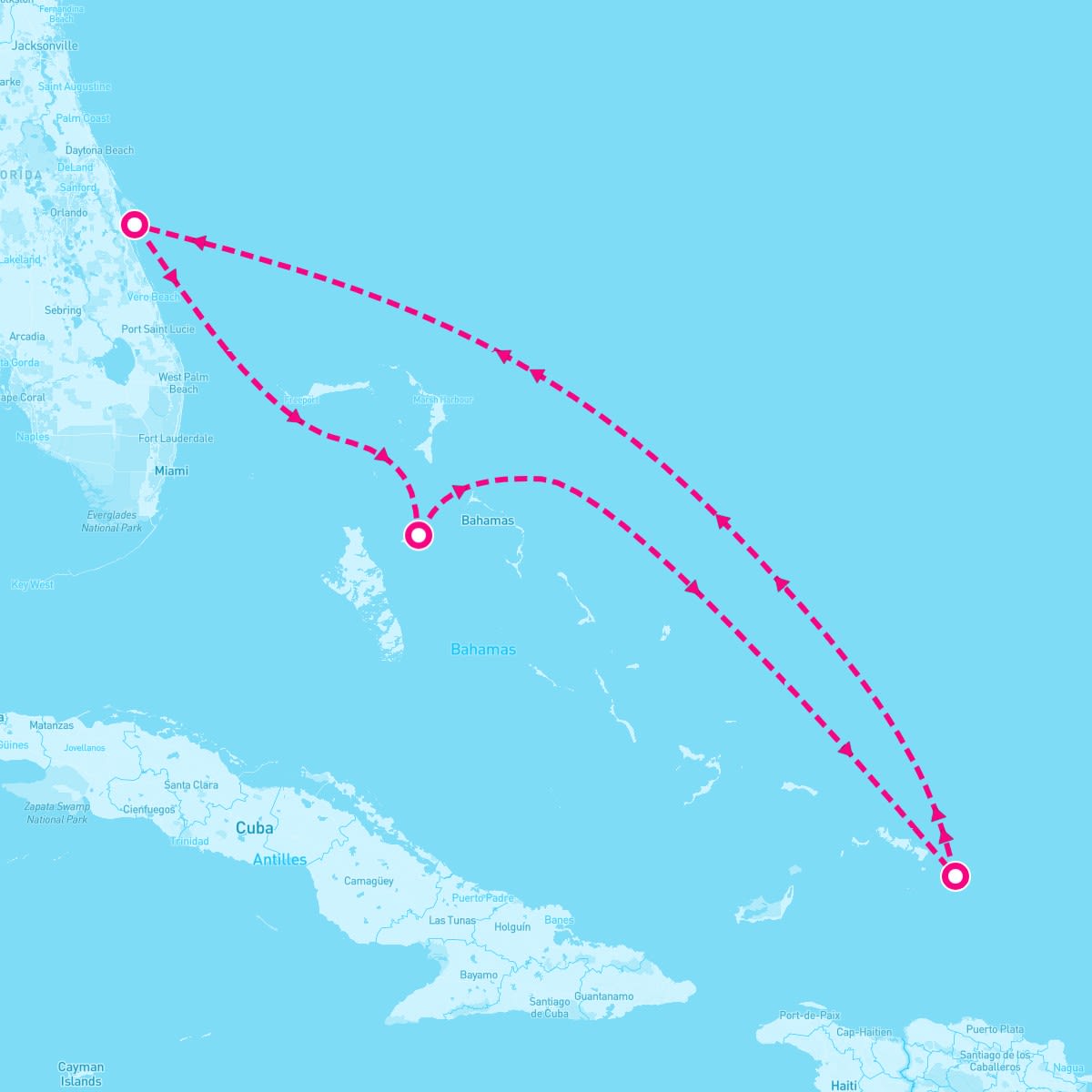 MSC Seashore itinerary map for March 26, 2026