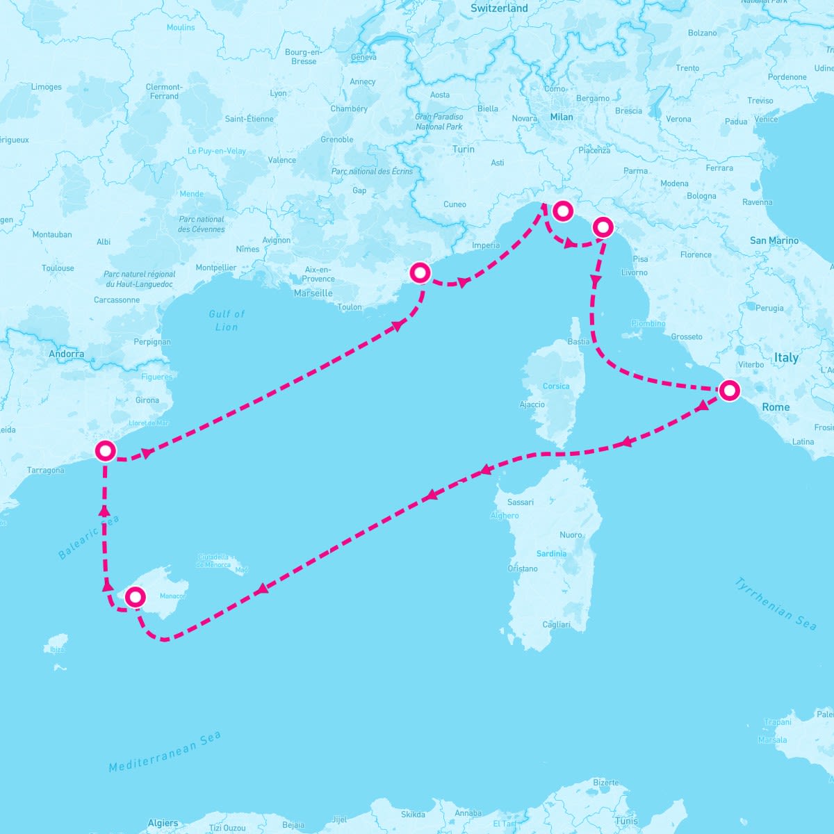MSC Seaview itinerary map for September 11, 2024 (7 nights)