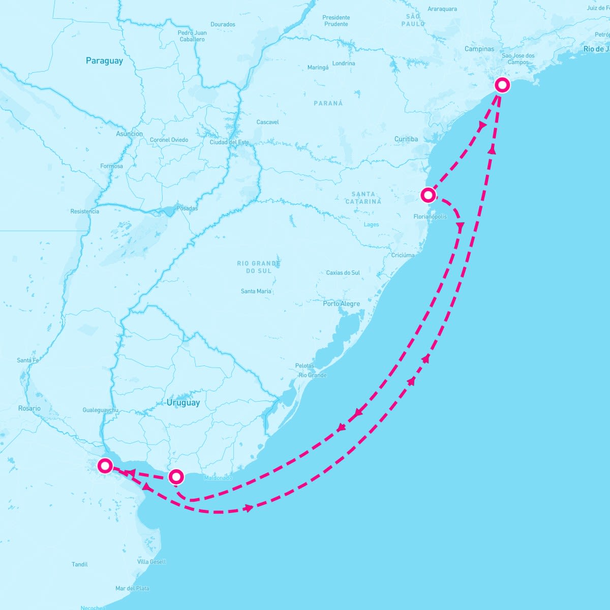 MSC Seaview itinerary map for January 26, 2025 (7 nights)