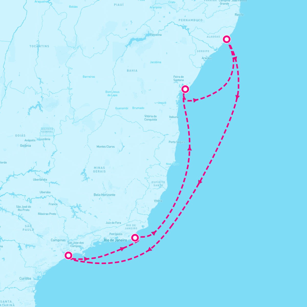 MSC Seaview itinerary map for January 13, 2026 (7 nights)