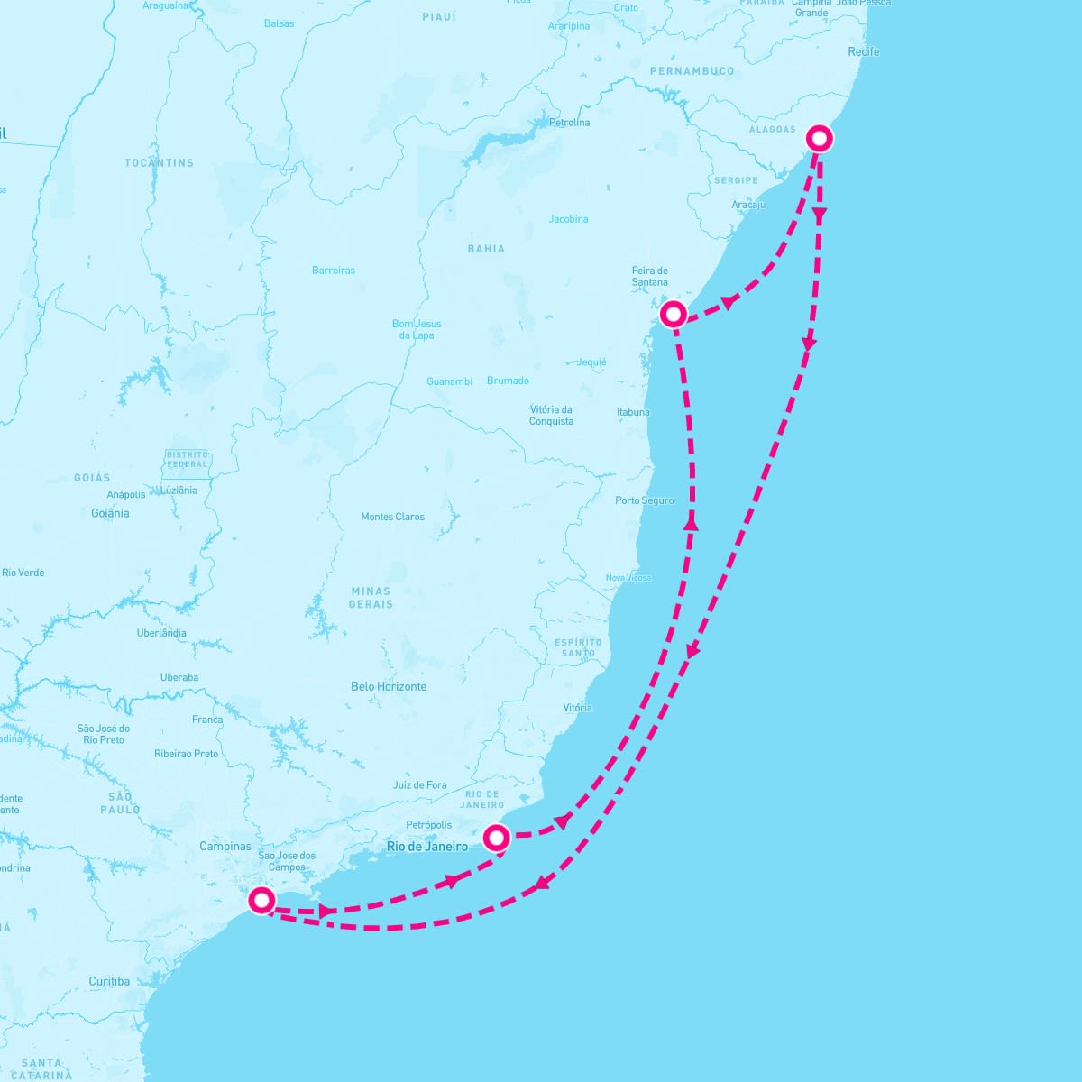 MSC Seaview itinerary map for January 17, 2026 (7 nights)