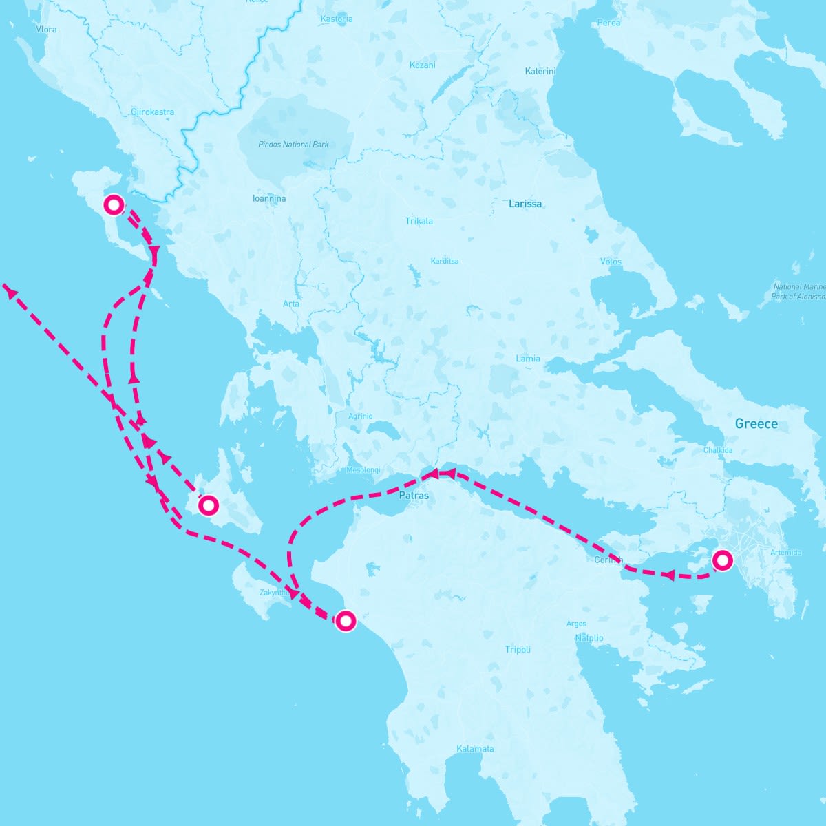 MSC Sinfonia itinerary map for October 27, 2025 (5 nights)