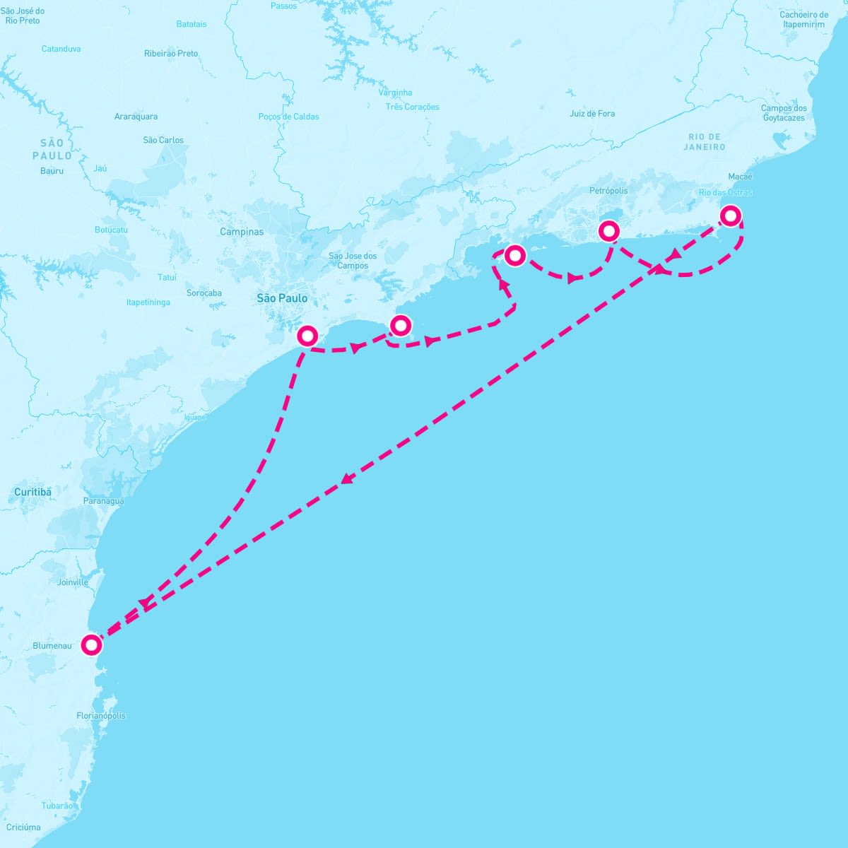 MSC Sinfonia itinerary map for December 22, 2025 (7 nights)