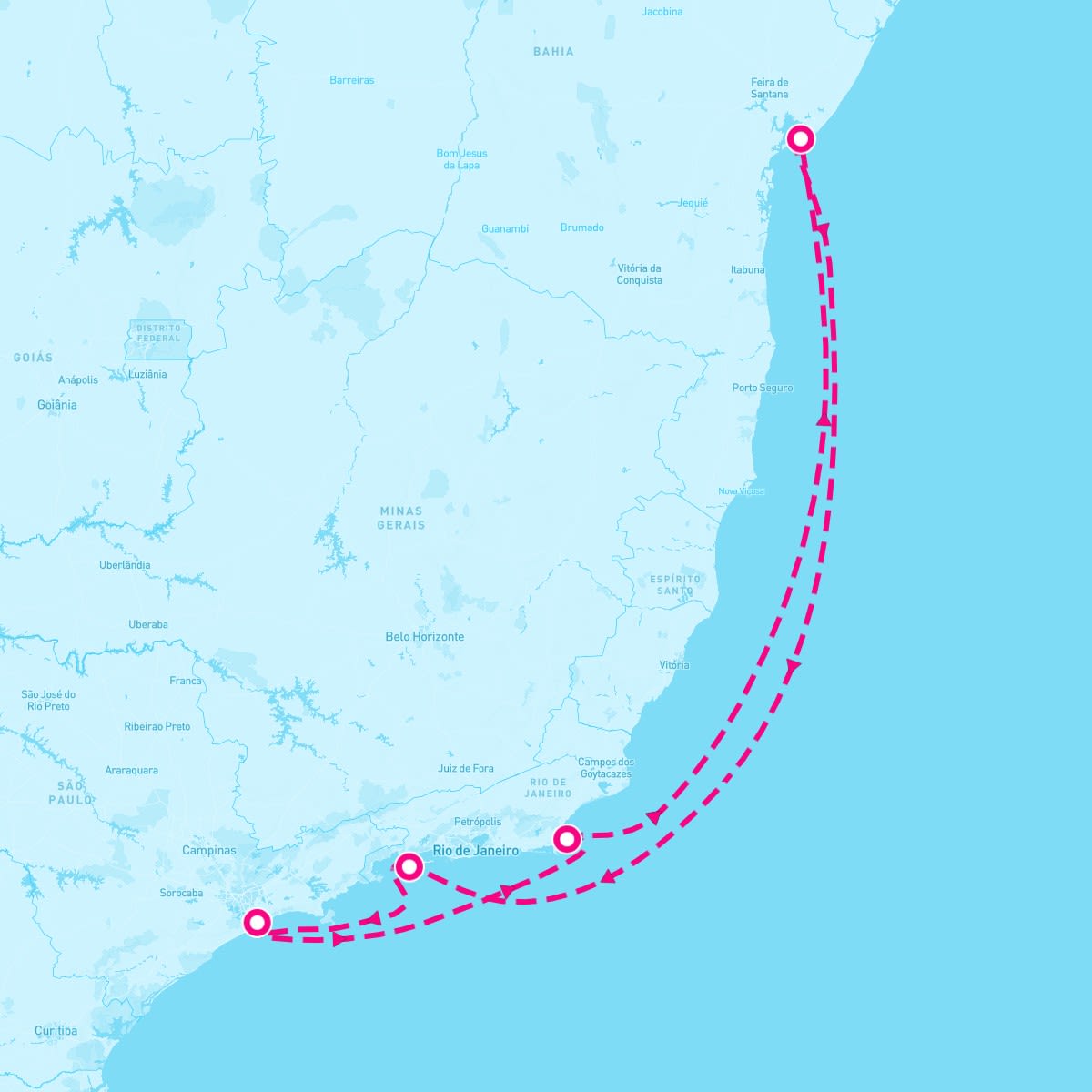 MSC Sinfonia itinerary map for February 13, 2026 (7 nights)