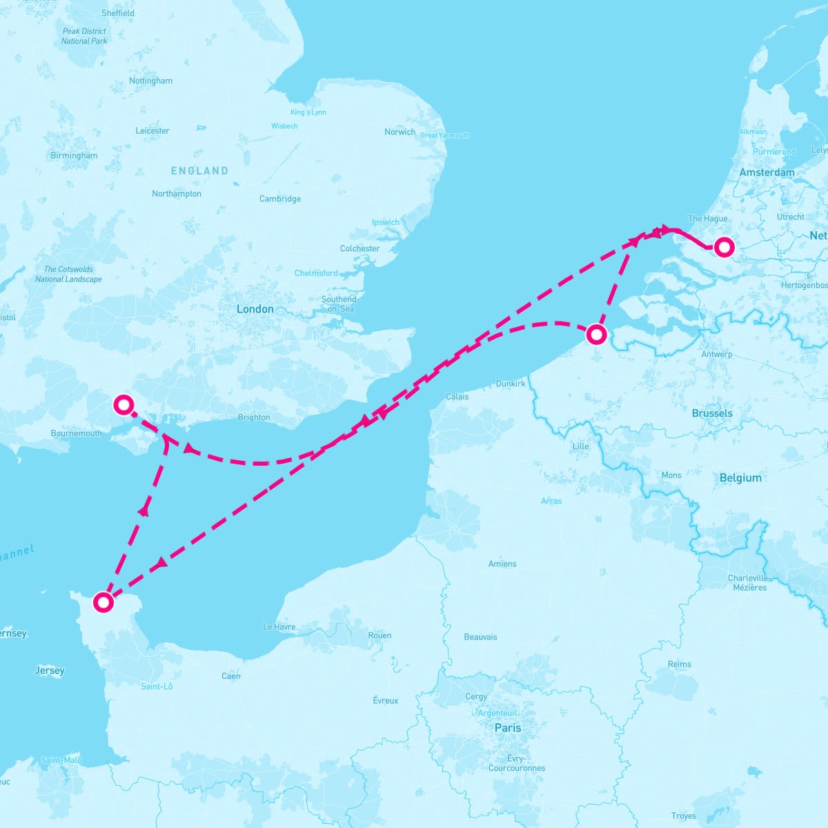 MSC Virtuosa itinerary map for May 26, 2025 (5 nights)