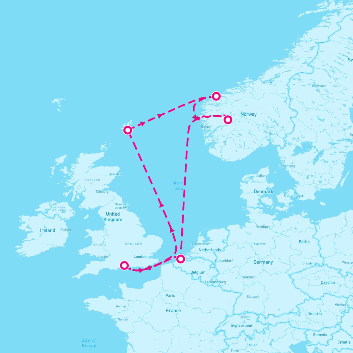 MSC Virtuosa itinerary map for June 21, 2025 (7 nights)
