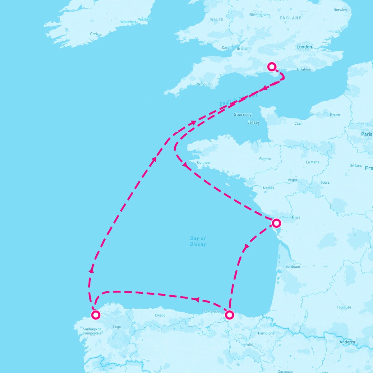 MSC Virtuosa itinerary map for October 19, 2025