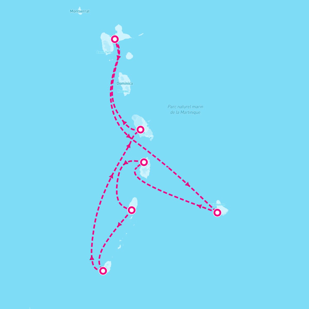 MSC Virtuosa itinerary map for March 1, 2026 (7 nights)