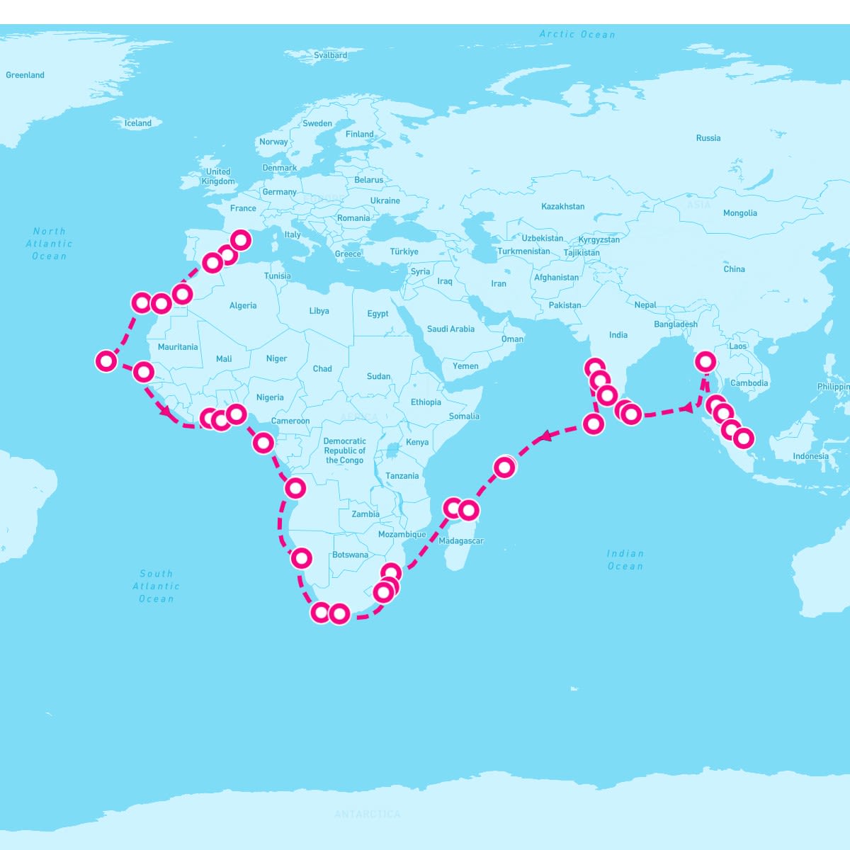 Nautica itinerary map for April 17, 2025
