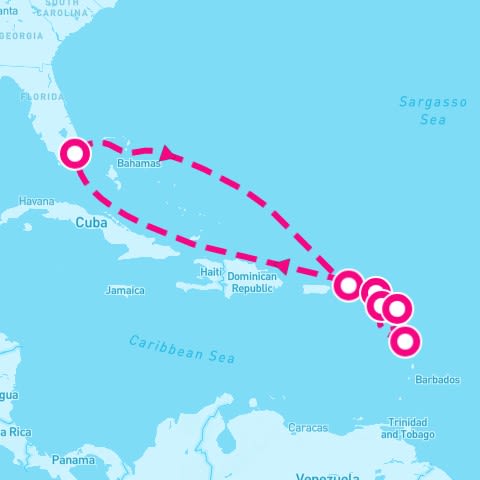 10 Night Leeward & Windward Gems (Miami Roundtrip)