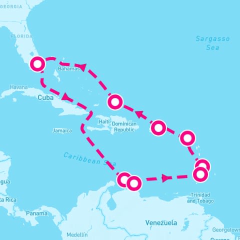 12 Night Tropical Island Rhythms (Miami Roundtrip)