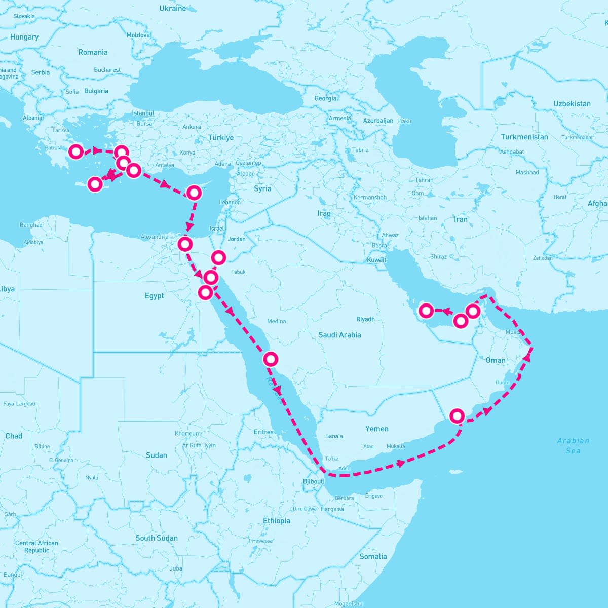 21 Night Kingdoms Of Sea & Sand (Athens To Doha)