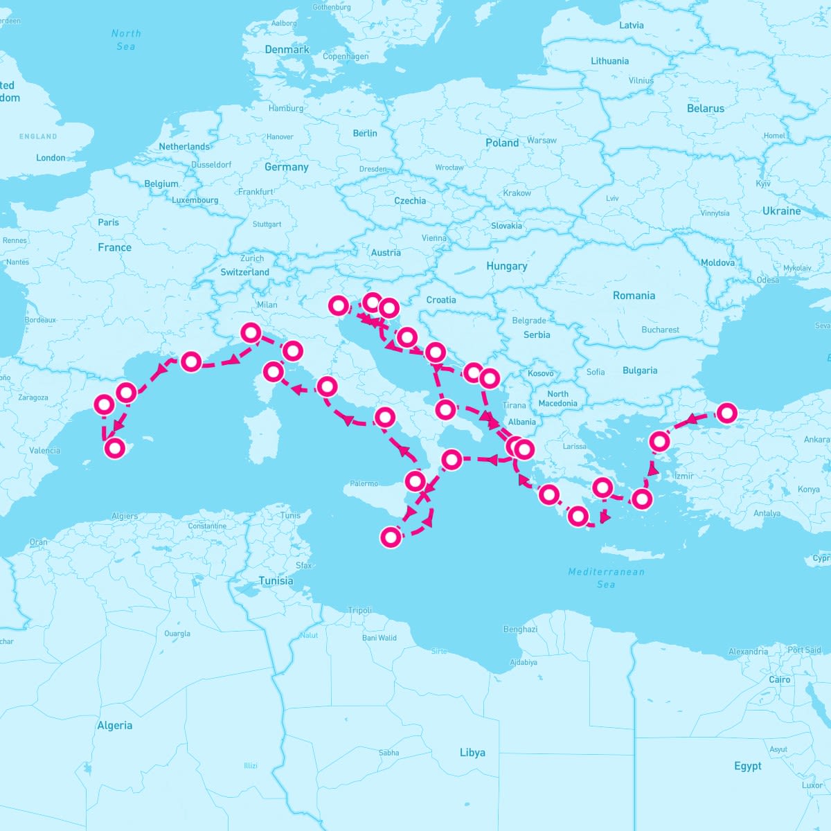 27 Night Mediterranean East To West (Istanbul To Barcelona)