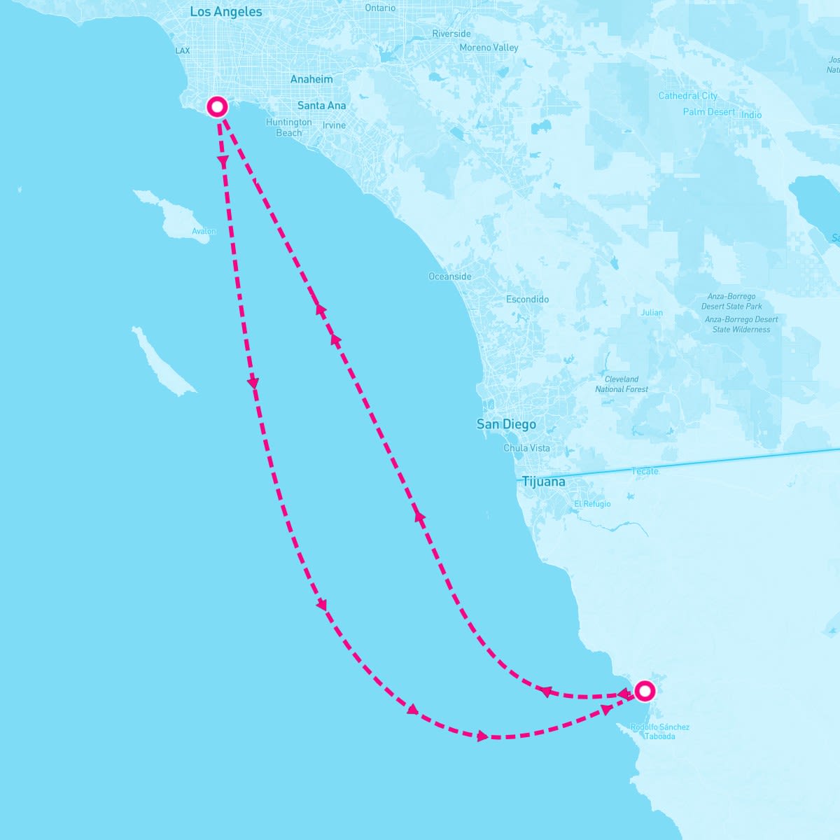 Navigator of the Seas itinerary map for November 8, 2024 (3 nights)