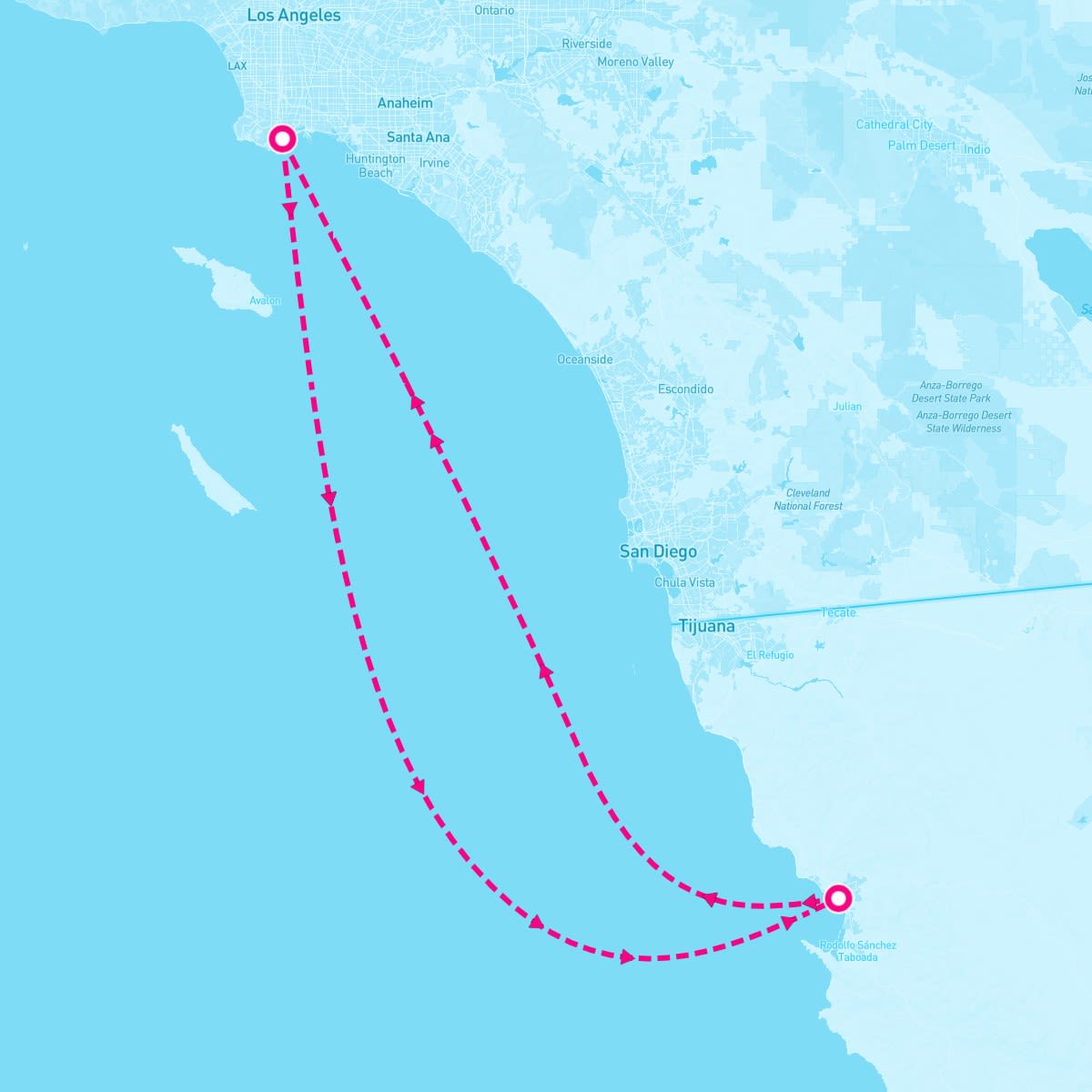 Navigator of the Seas itinerary map for April 4, 2025 (3 nights)