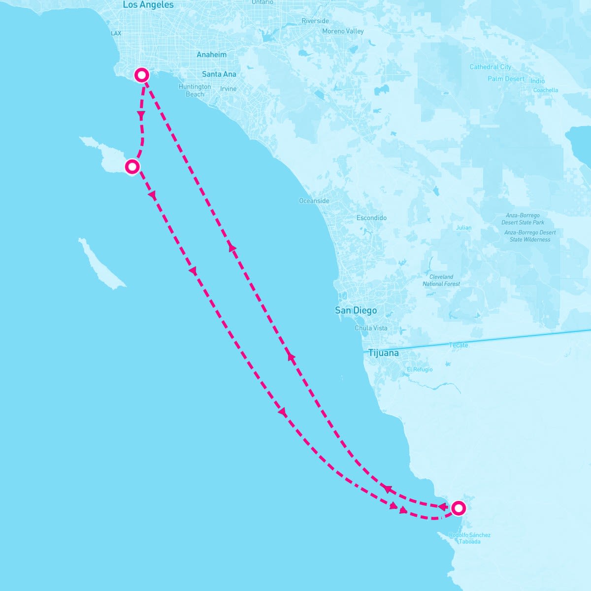 Navigator of the Seas itinerary map for May 19, 2025 (4 nights)