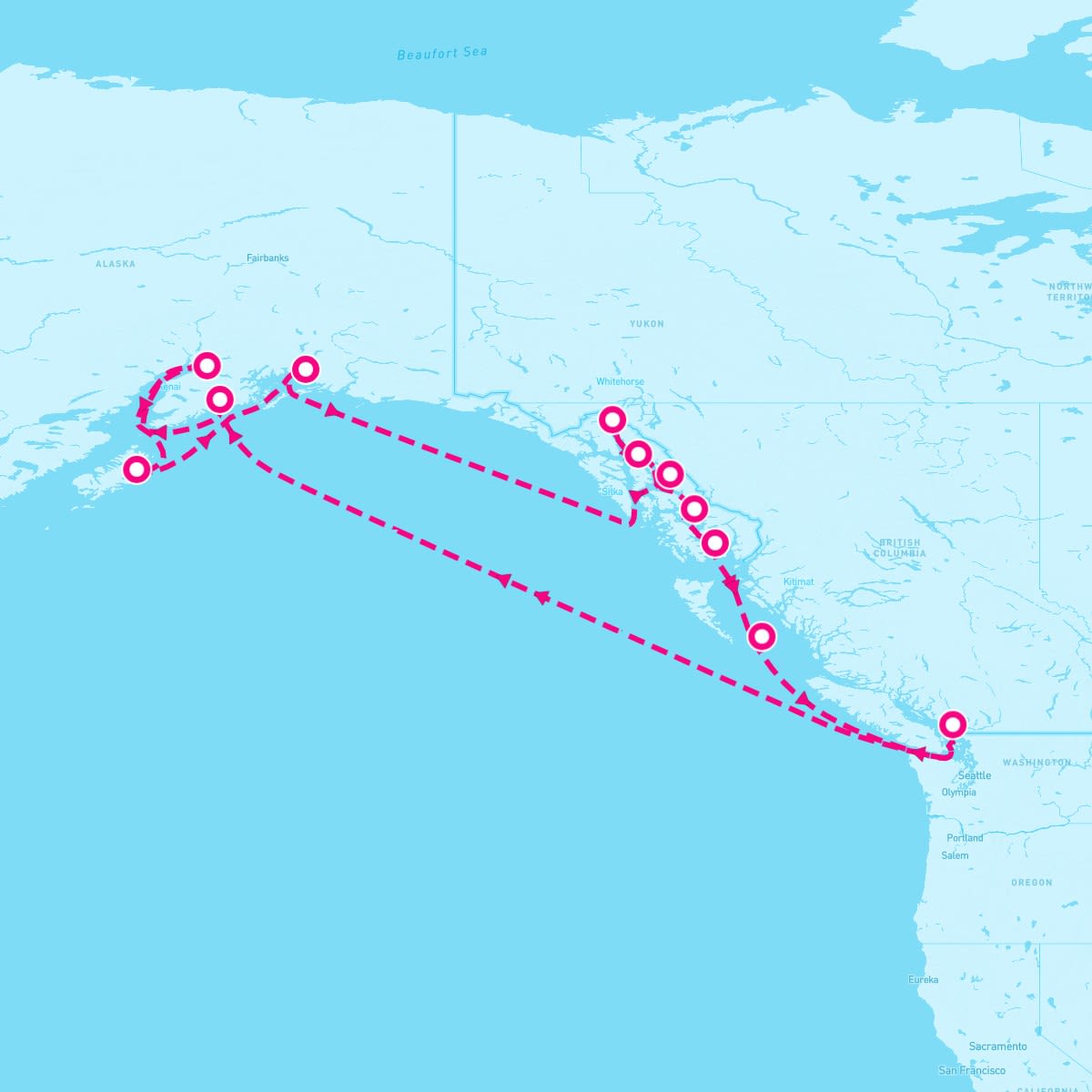 MS Nieuw Amsterdam itinerary map for May 5, 2024 (14 nights)