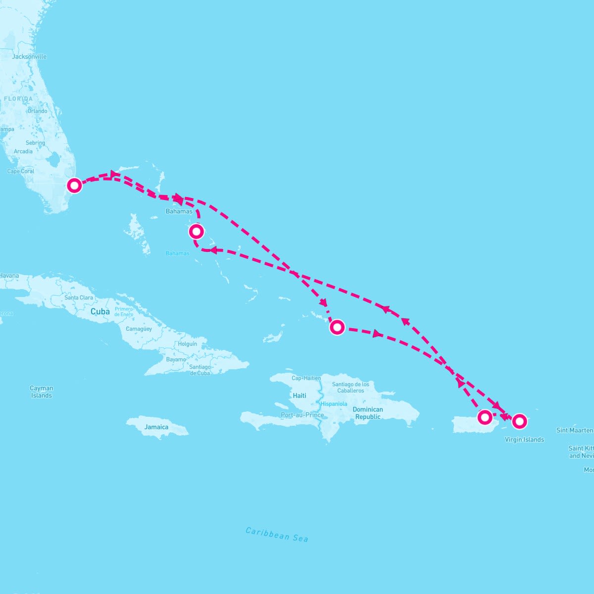 MS Nieuw Amsterdam itinerary map for October 20, 2024 (7 nights)
