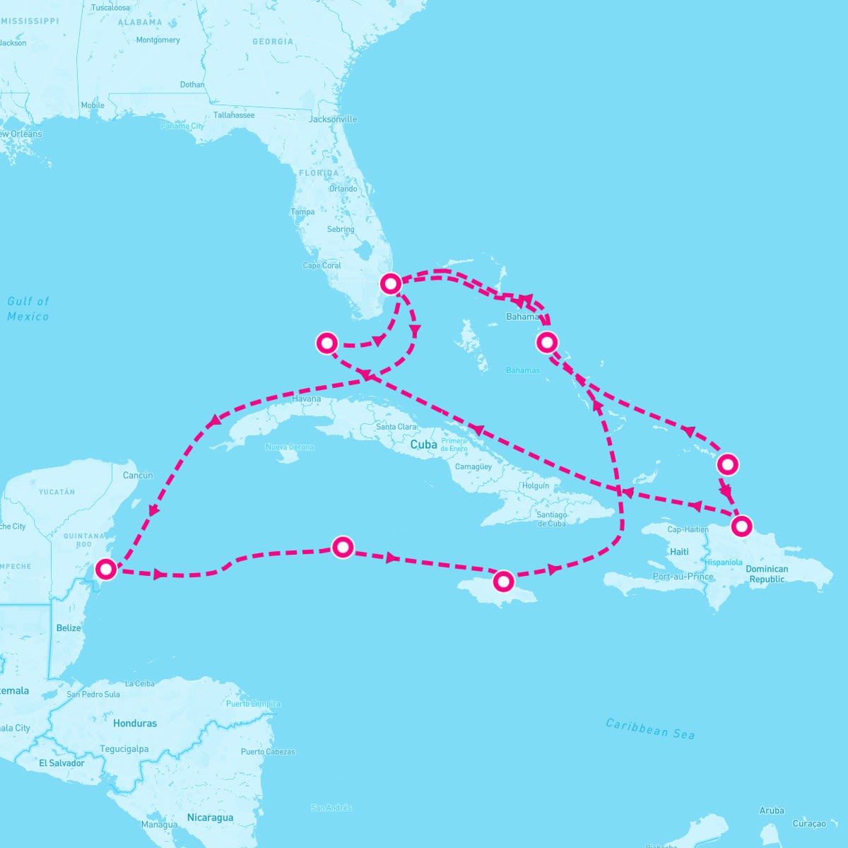 MS Nieuw Amsterdam itinerary map for November 17, 2024 (14 nights)
