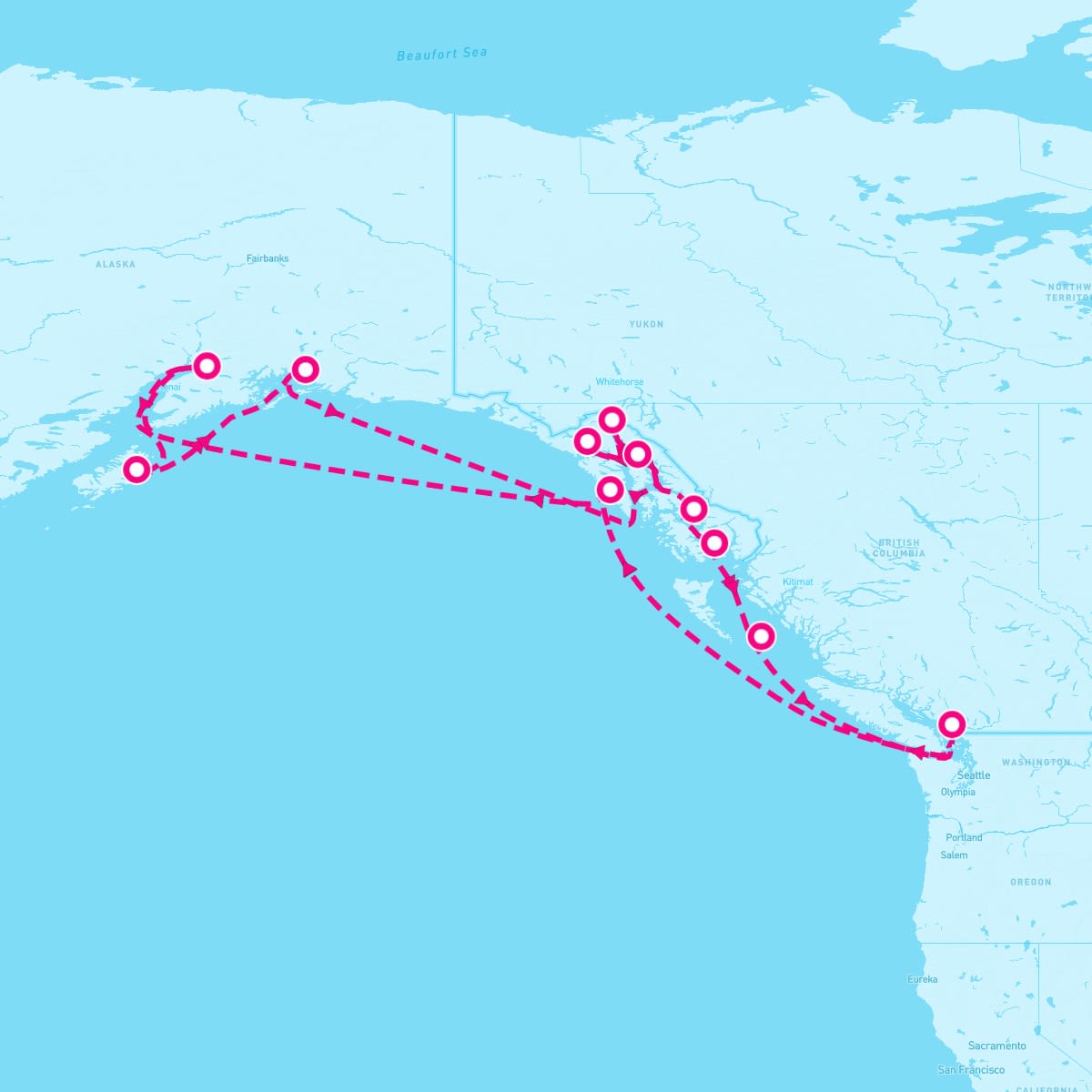 MS Nieuw Amsterdam itinerary map for May 4, 2025 (14 nights)