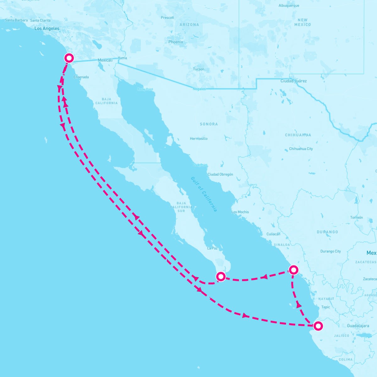 MS Nieuw Amsterdam itinerary map for November 22, 2025 (7 nights)