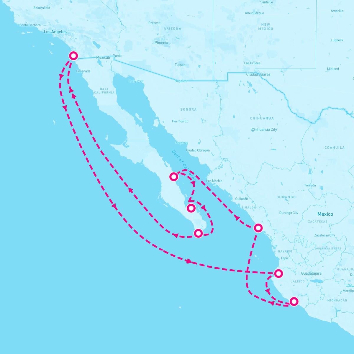 MS Nieuw Amsterdam itinerary map for December 9, 2025