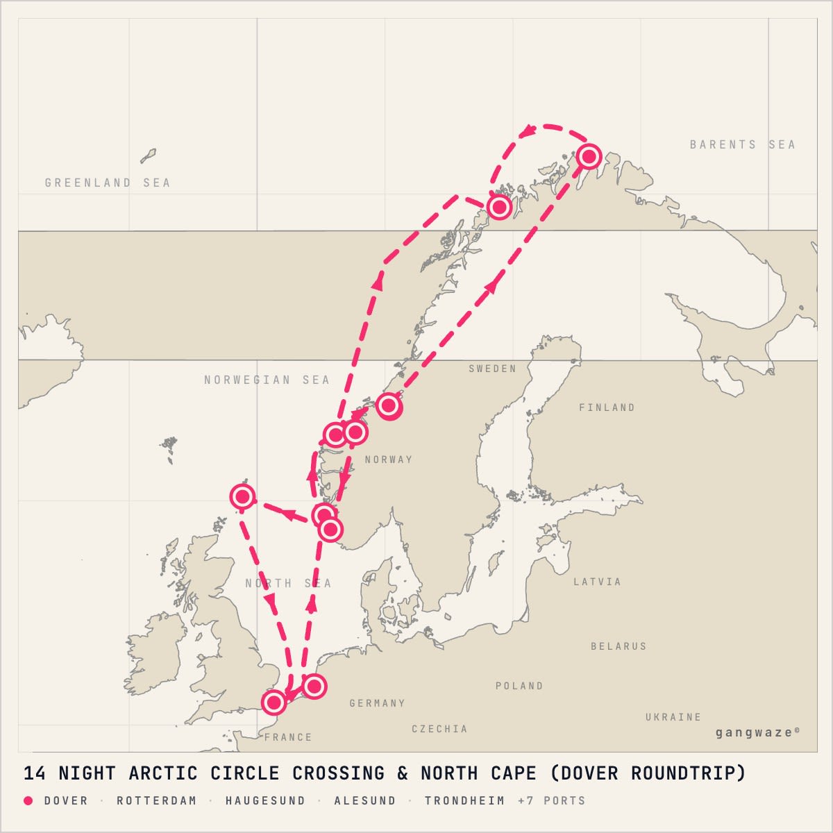 MS Nieuw Statendam itinerary map for July 7, 2028 (14 nights)