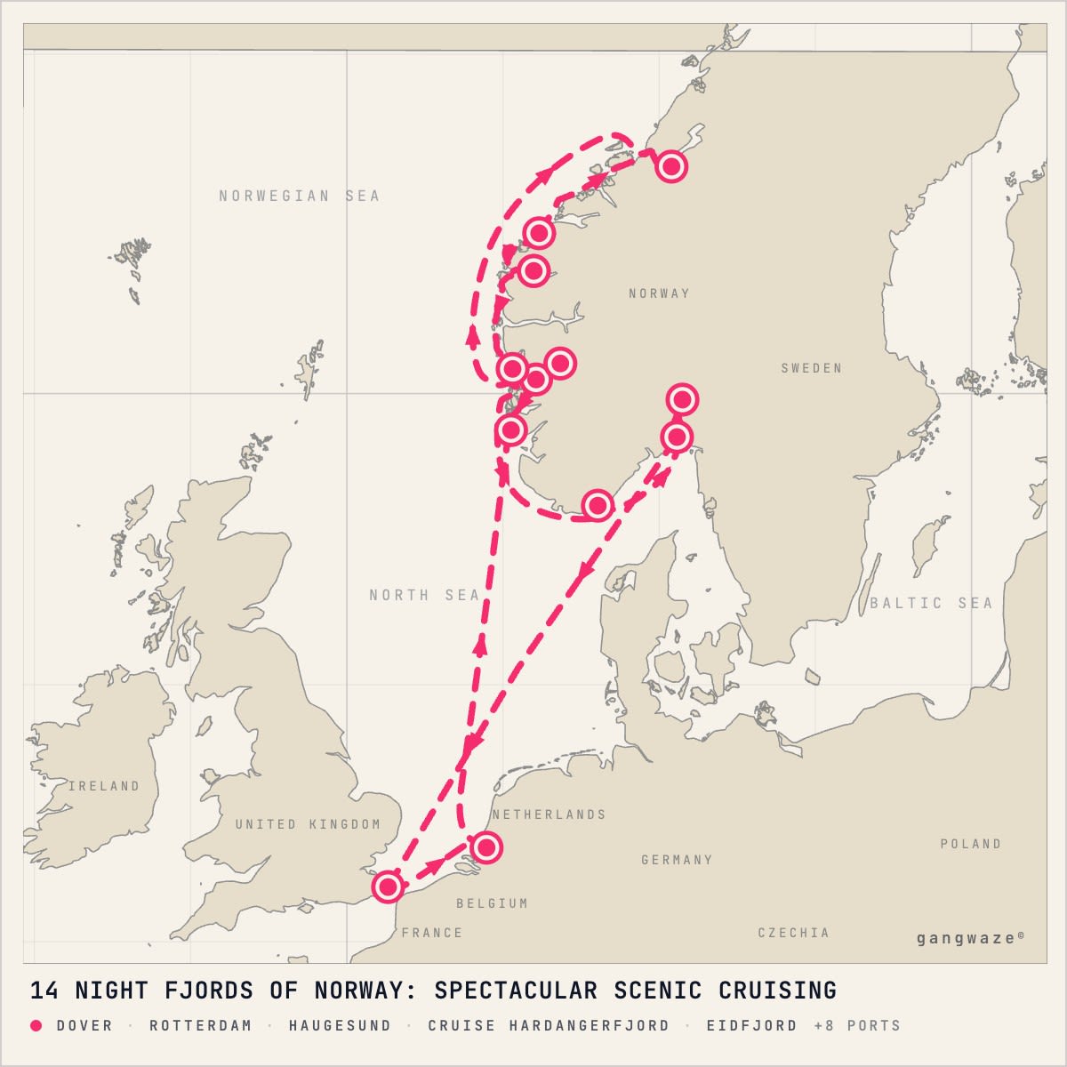MS Nieuw Statendam itinerary map for July 21, 2028 (14 nights)