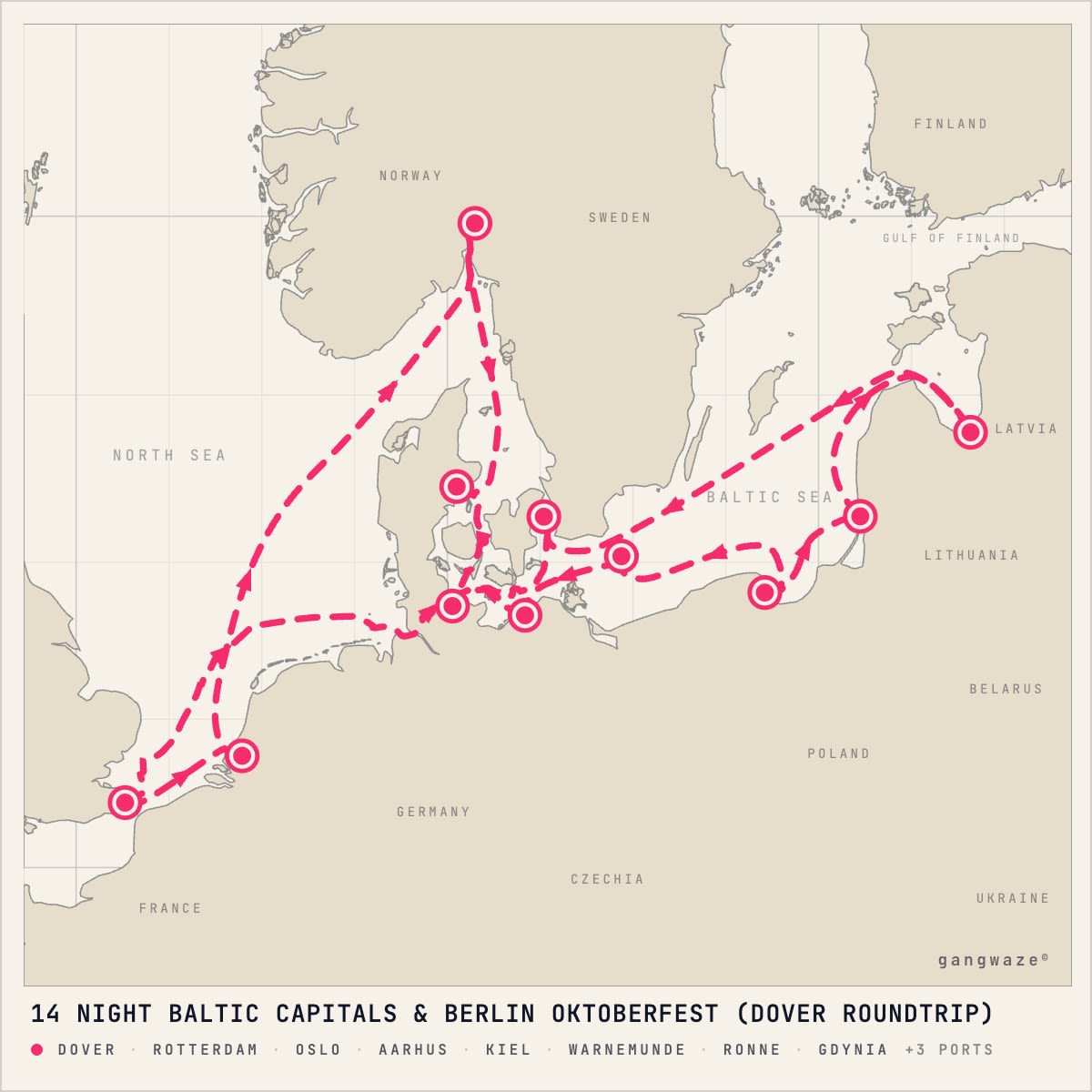 MS Nieuw Statendam itinerary map for September 15, 2028 (14 nights)