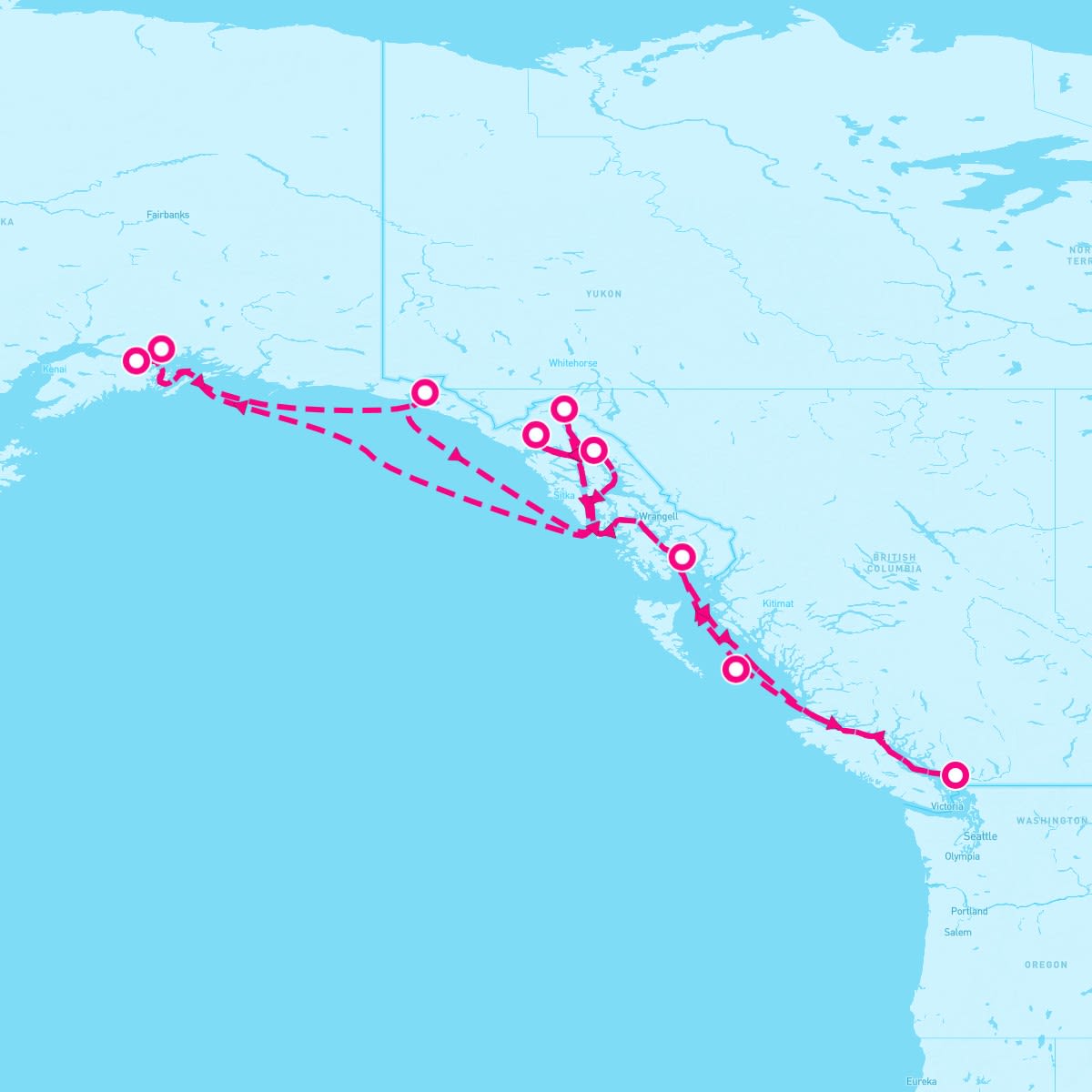 MS Noordam itinerary map for June 22, 2025 (14 nights)