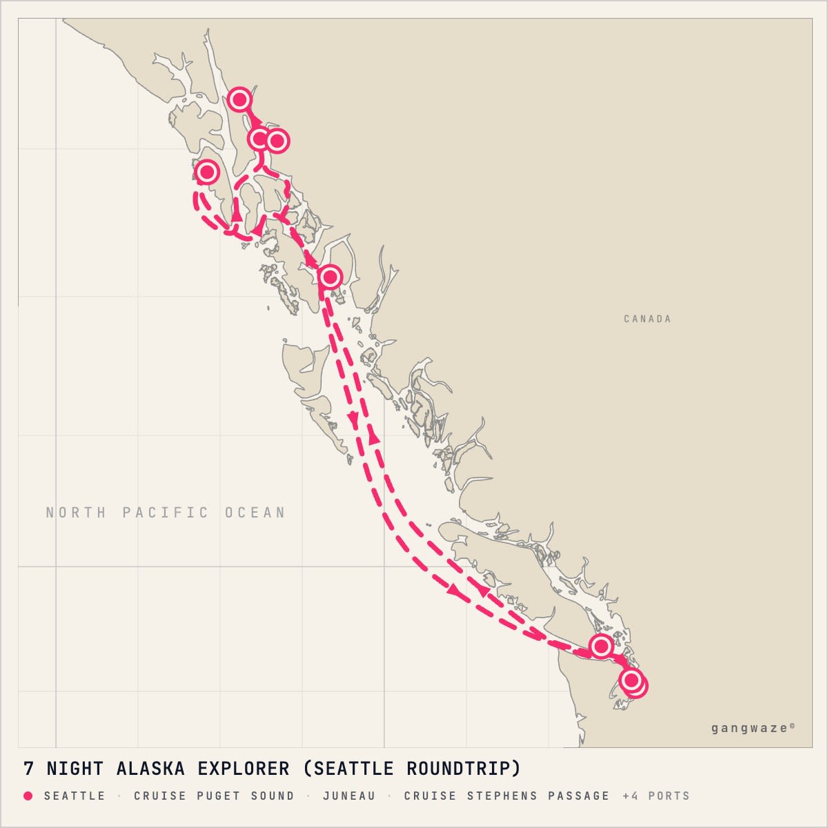 MS Noordam itinerary map for May 14, 2028 (7 nights)