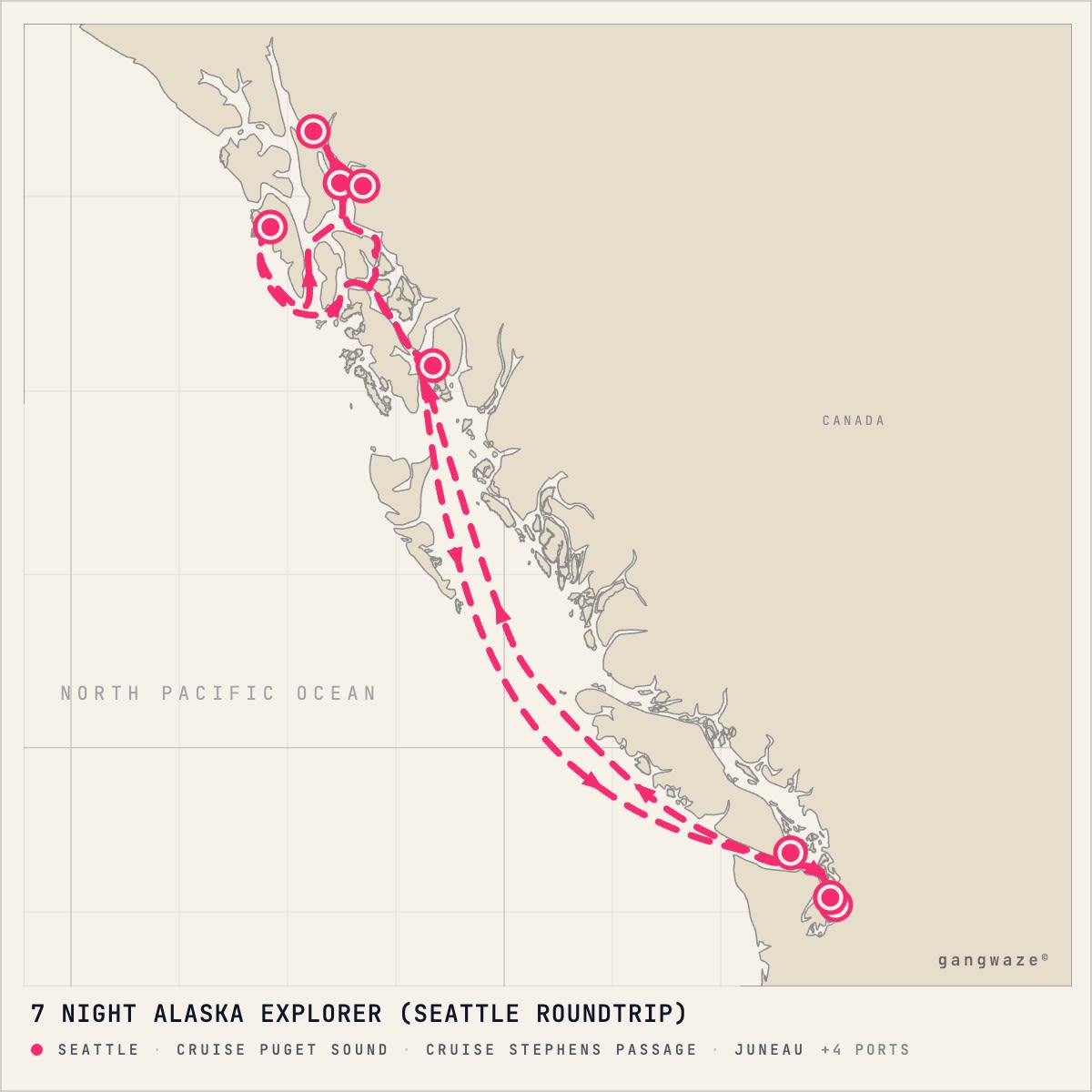MS Noordam itinerary map for July 9, 2028 (7 nights)