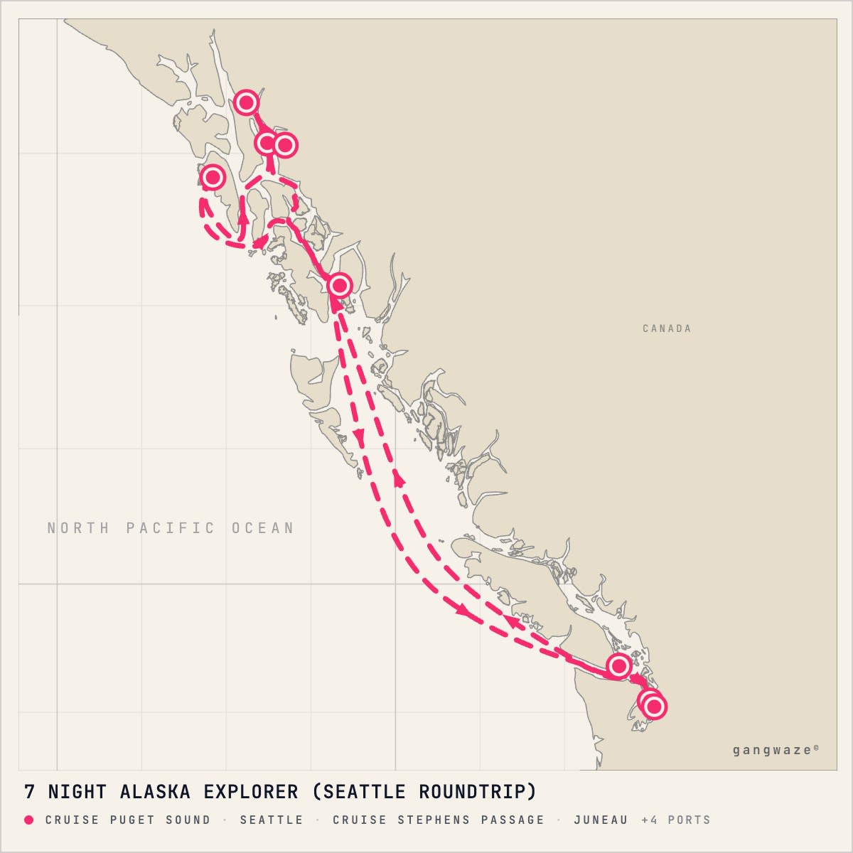 MS Noordam itinerary map for July 30, 2028 (7 nights)