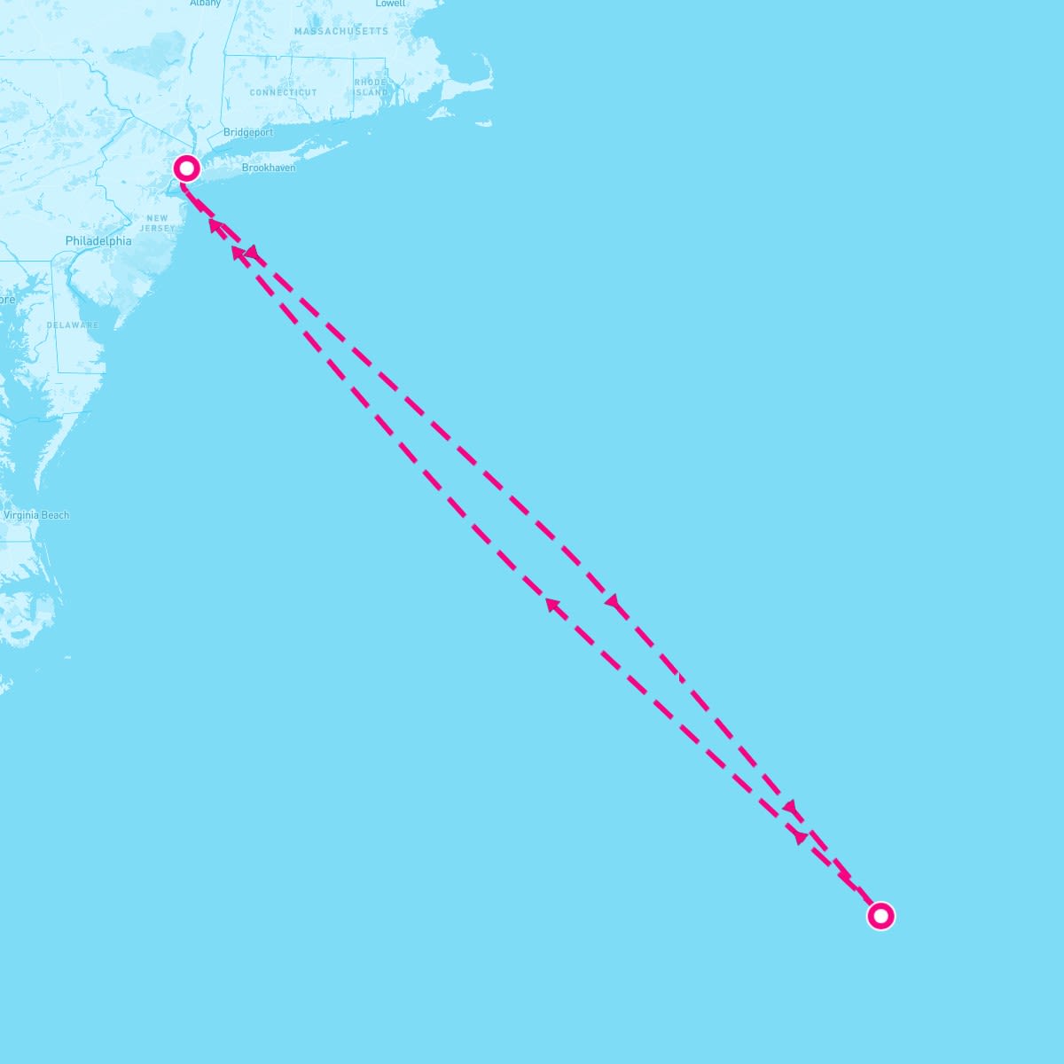 Norwegian Aqua itinerary map for September 6, 2025