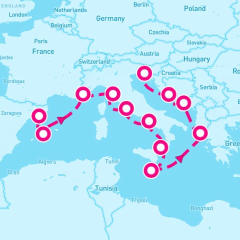 11 Night Mediterranean: Italy France & Greece (Barcelona To Trieste)