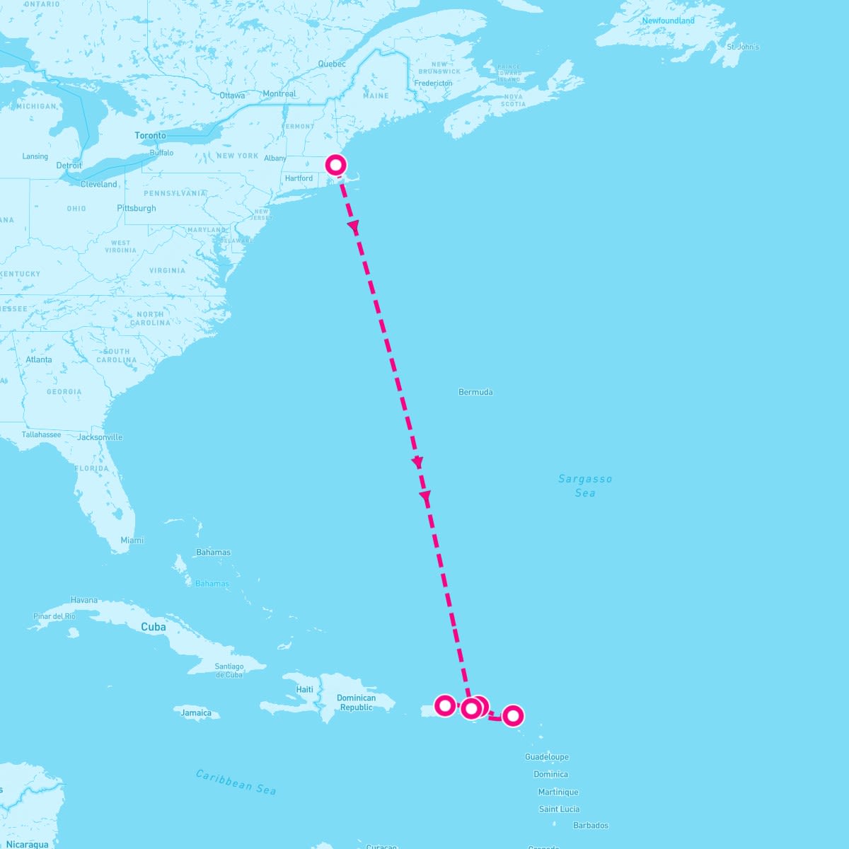Norwegian Breakaway itinerary map for November 8, 2026