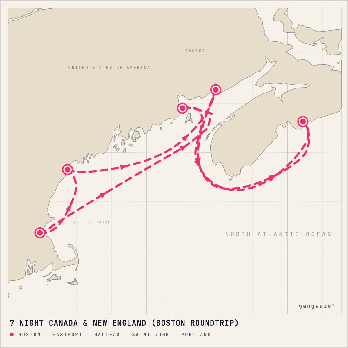 Norwegian Breakaway itinerary map for September 3, 2028 (7 nights)