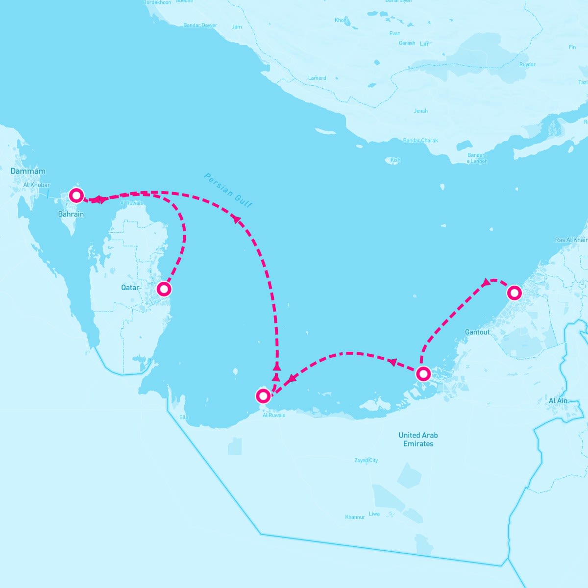 Norwegian Dawn itinerary map for December 27, 2023 (7 nights)