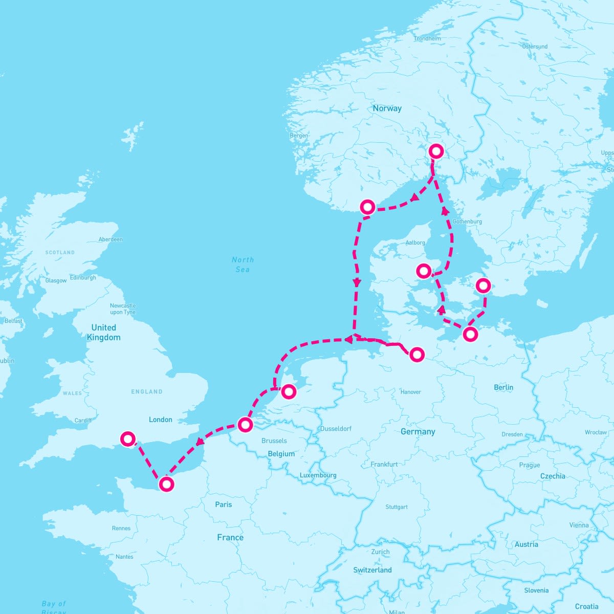 Norwegian Dawn itinerary map for June 27, 2025